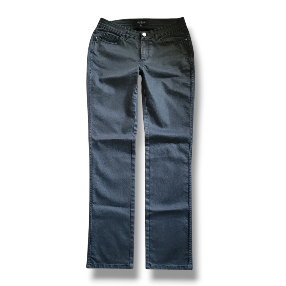 Lafayette 148 NY Black Full Length Mid Rise Straight Cut‎ Jeans Size 6